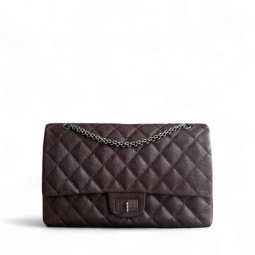 Chanel 2.55 Reissue 227 - Caviar Quilted Grained Calfskin Dark Brown Silver Hardware Series 14