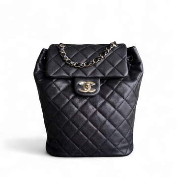 Chanel Urban Spirit Backpack- Caviar Black Gold Hardware Microchip