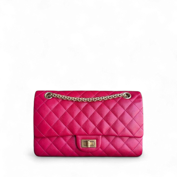 Chanel 2.55 Reissue 225 - Caviar Quilted Grained Calfskin Hot Pink Gold Hardware Series 23