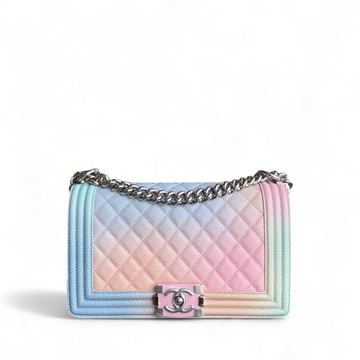 Chanel Boy Medium - Caviar 25CM Quilted Grained Calfskin Rainbow Limited Edition Series 25