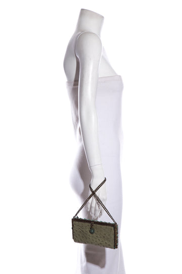 Clara Kasavina Mint Green Exotic Leather Clutch