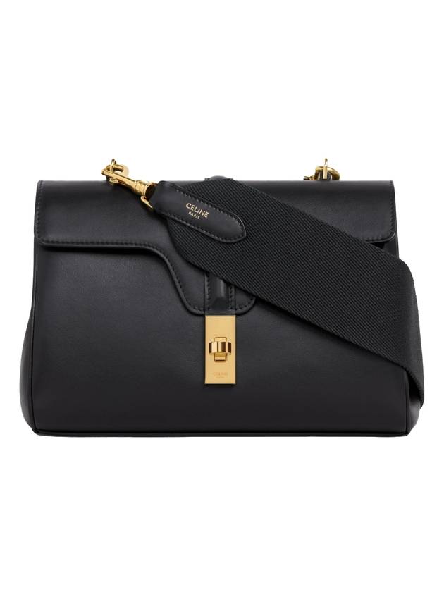 CELINE Teen Soft 16 Smooth Calfskin Cross Bag Black