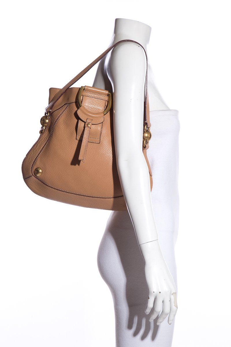 Dolce & Gabbana Tan Leather D-Ring Shoulder Bag