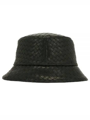 Bottega Veneta Intrecciato Leather Bucket Hat Brown