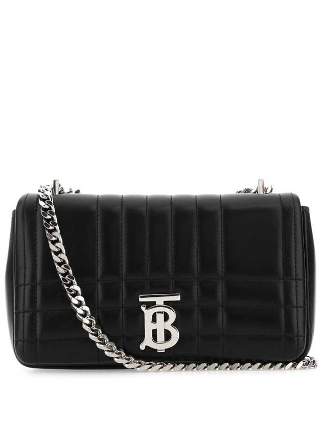 Burberry Lola Silver Quilted Shoulder Bag Black