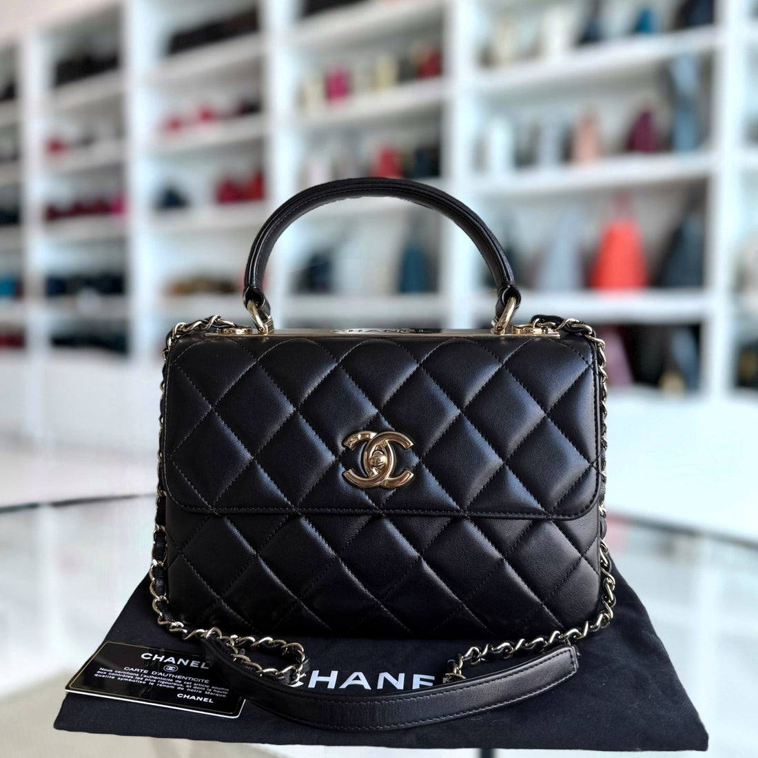 Chanel Trendy CC Small - Quilted Lambskin Black Gold Hardware Series 23