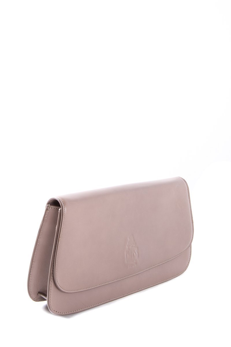 Mark Cross Taupe Clutch with Shoulder Chain