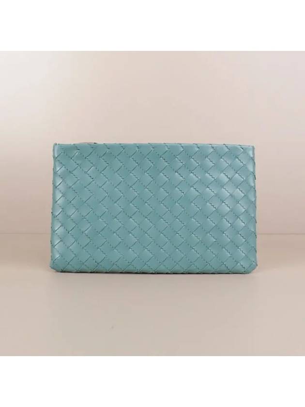 Bottega Veneta Intrecciato Slim Clutch Bag Mint