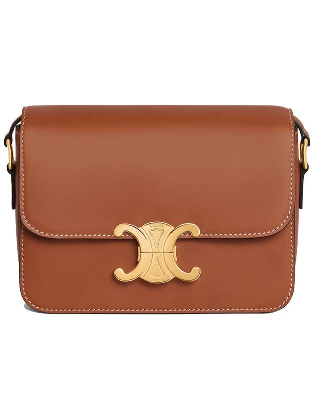 CELINE Natural TIN Triomphe Calfskin Cross Bag Tan