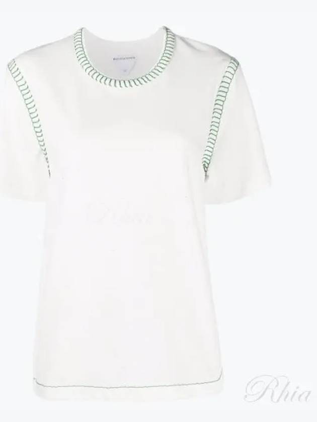 Bottega Veneta Overlock Stitch Jersey Short Sleeve T-Shirt White
