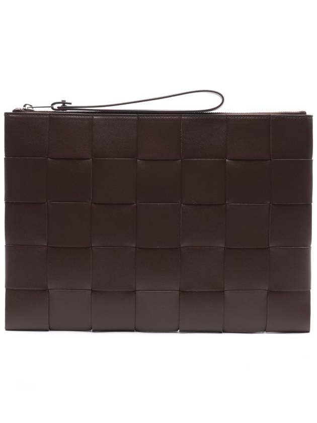 Bottega Veneta Intrecciato Weaving Strap Clutch Bag Brown