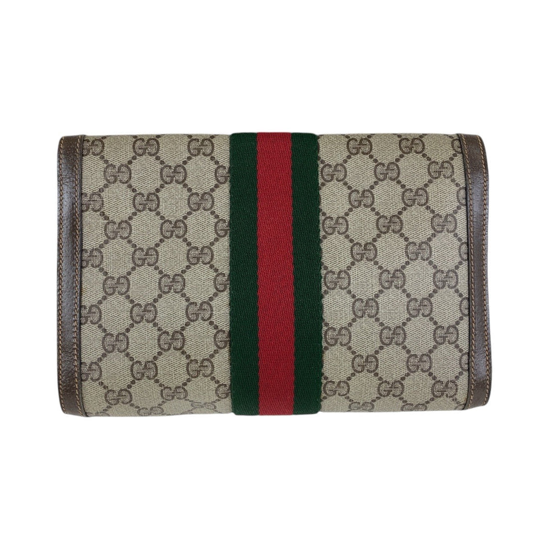 Gucci Vintage GG Supreme Canvas Leather Clutch