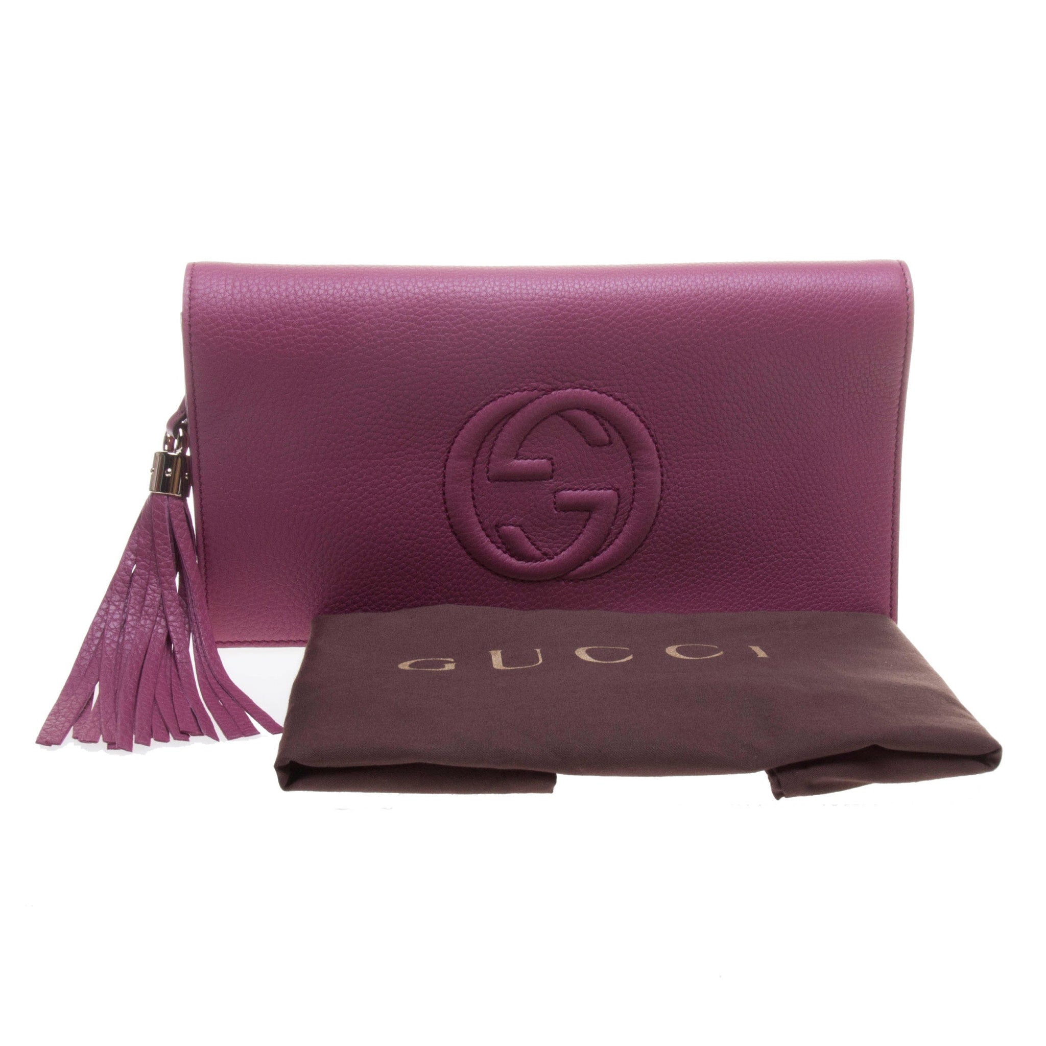 Gucci 336753 Purple Soho Leather Clutch