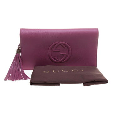 Gucci 336753 Purple Soho Leather Clutch