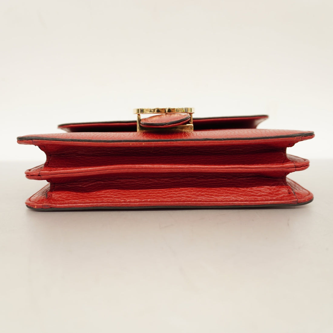 GUCCI  Interlocking G 510304 Women's Leather Shoulder Bag Red Color