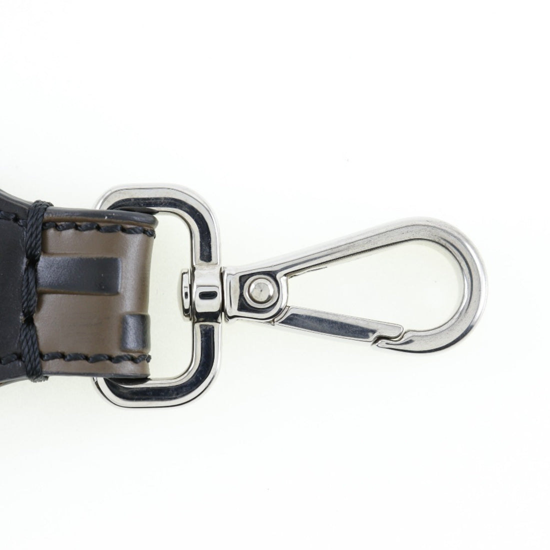 FENDI FF Logo Charm Keychain Leather Made in Italy Brown logo Unisex