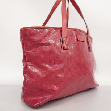 GUCCI  GG Imprime 211137 Women's Leather Tote Bag Red Color