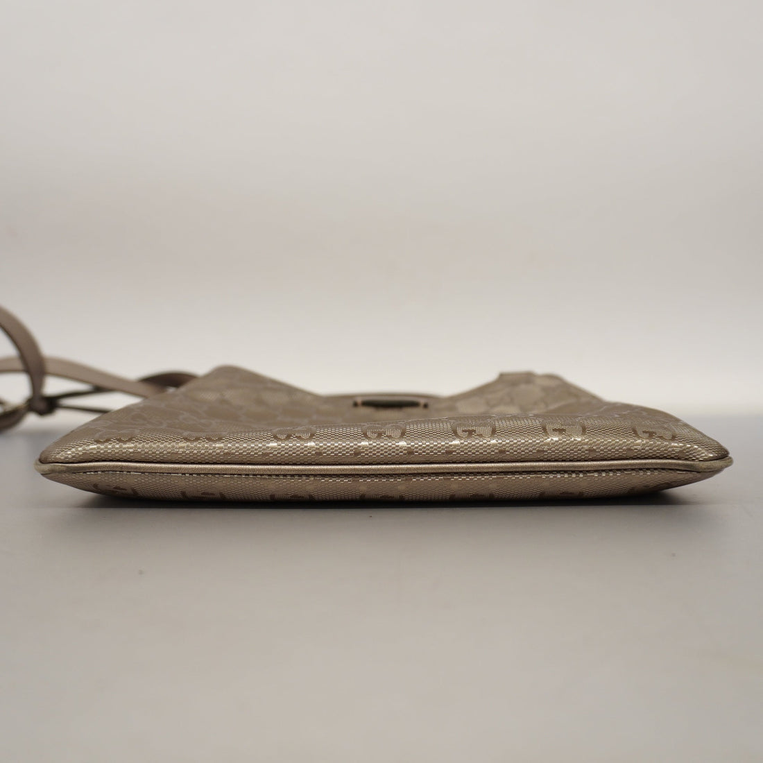 GUCCI  GG Imprime 201538 Women's Leather Shoulder Bag Gray