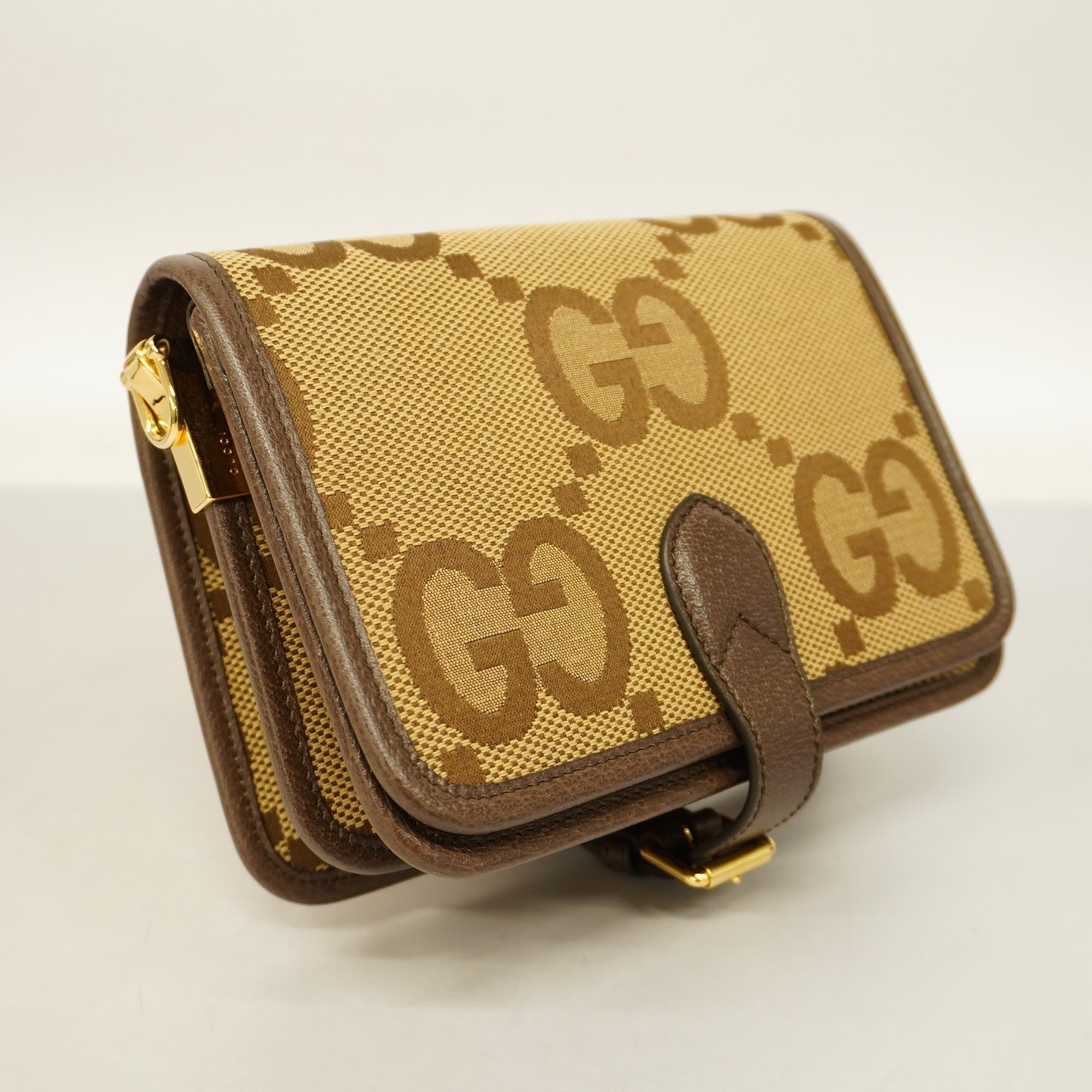 GUCCI  Sherry Line Jumbo GG 699438 Women's Canvas Shoulder Bag Beige