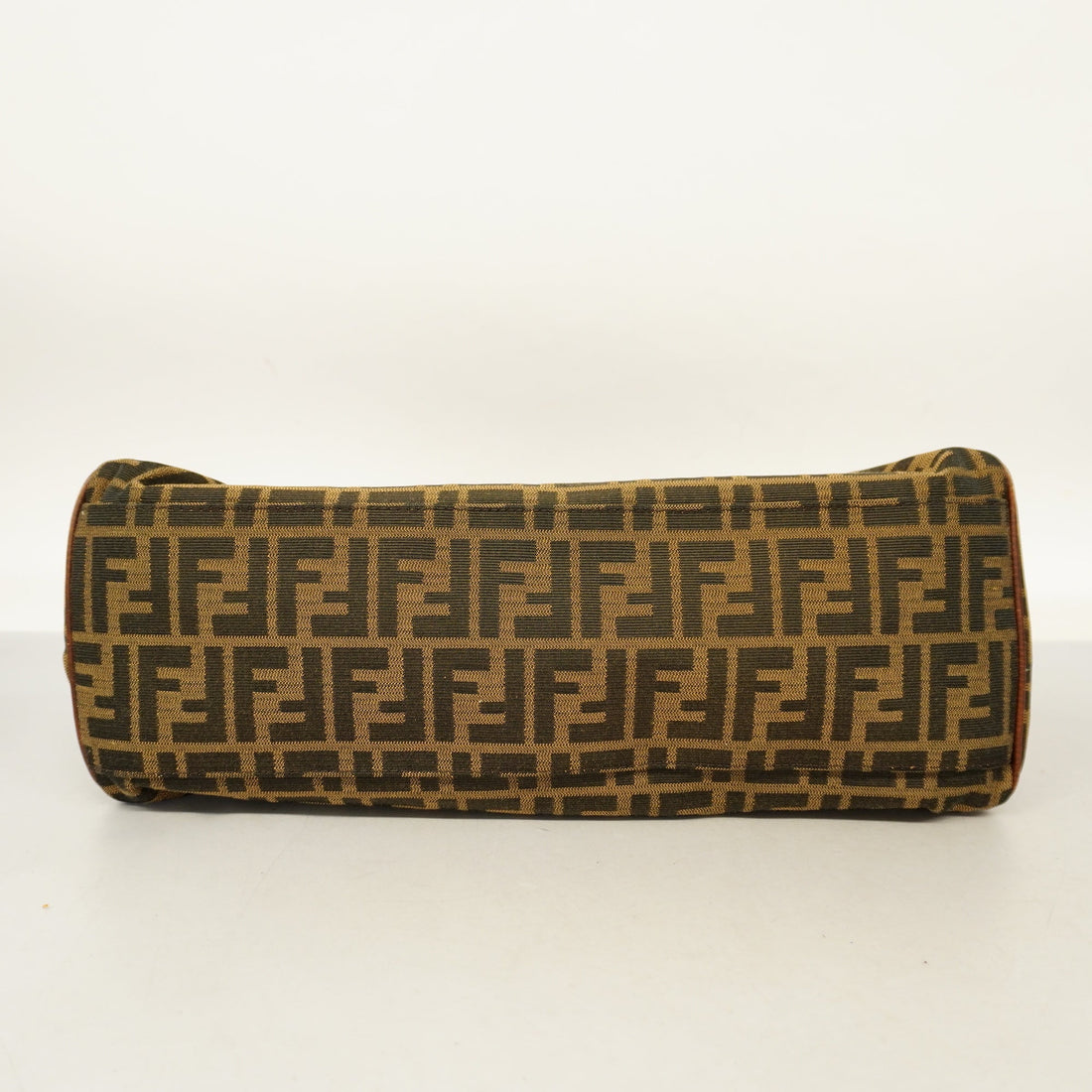 FENDIAuth  Zucca Tote Bag Women's Nylon Canvas,Leather Tote Bag Brown