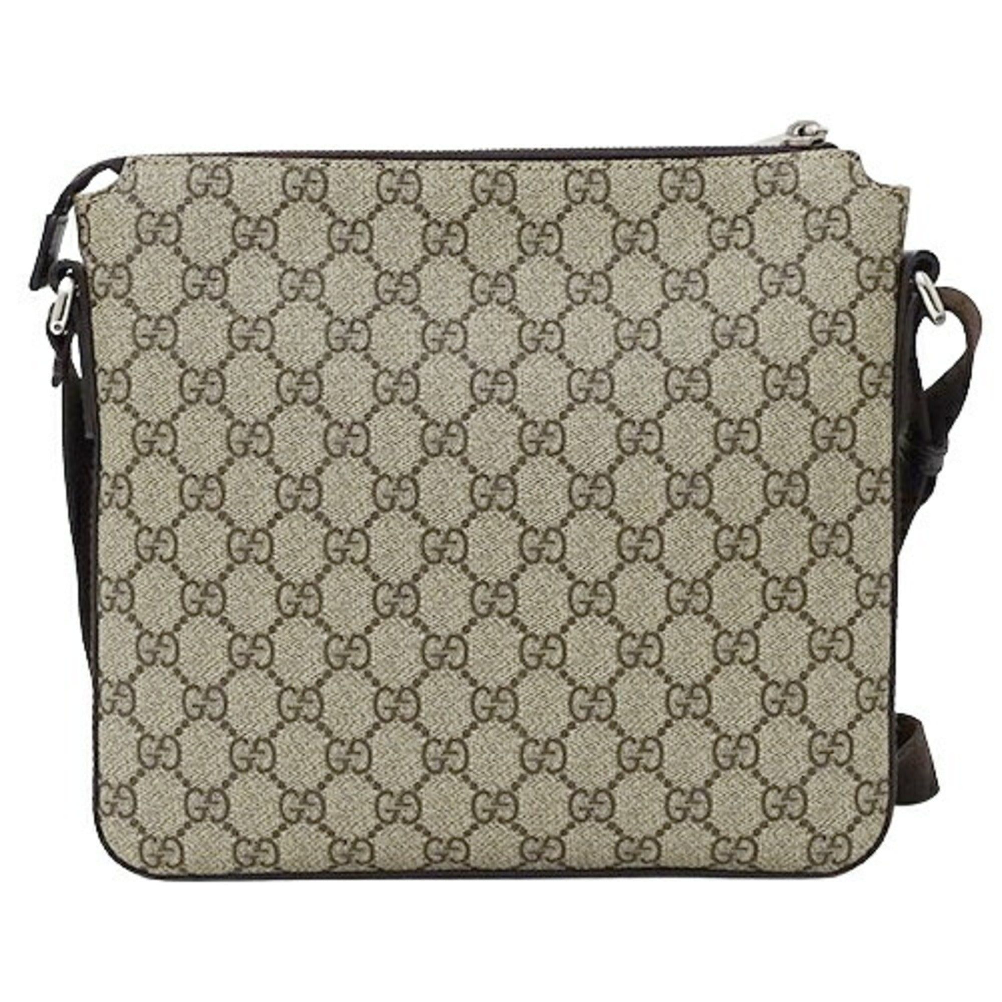 GUCCI Bag Men's Shoulder GG Supreme Brown Beige 406410 Crossbody