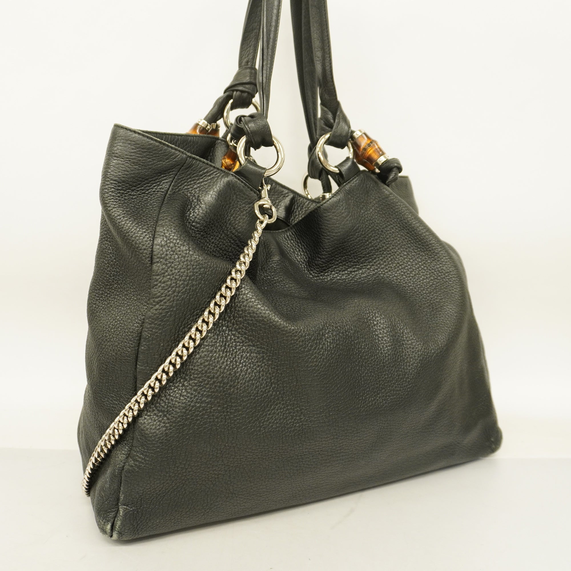 GUCCI  Bamboo Tote Bag 232942 Women's Leather Tote Bag Black