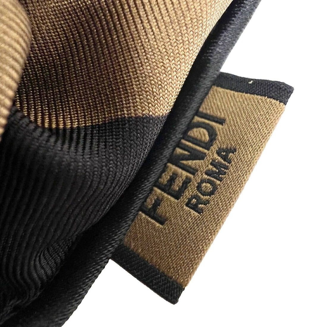 FENDI Scrunchie Brown Silk Rubber Hair Band 2 Piece Set FXT268 Tie New Current Ladies Accessories