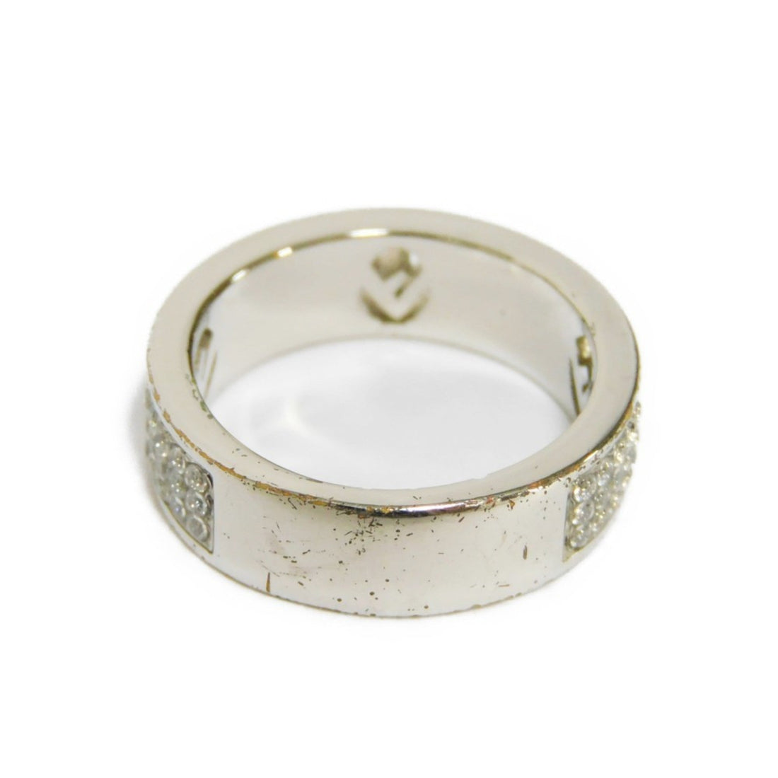 FENDI Ring F is S No. 10 Zirconia Silver Logo Clear 8AG929 6DM F0GGH Women's Accessories Jewelry