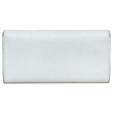 Fendi Bifold Long Wallet White Gold Fizu 8M0251 A18B Leather GP FENDI Women's