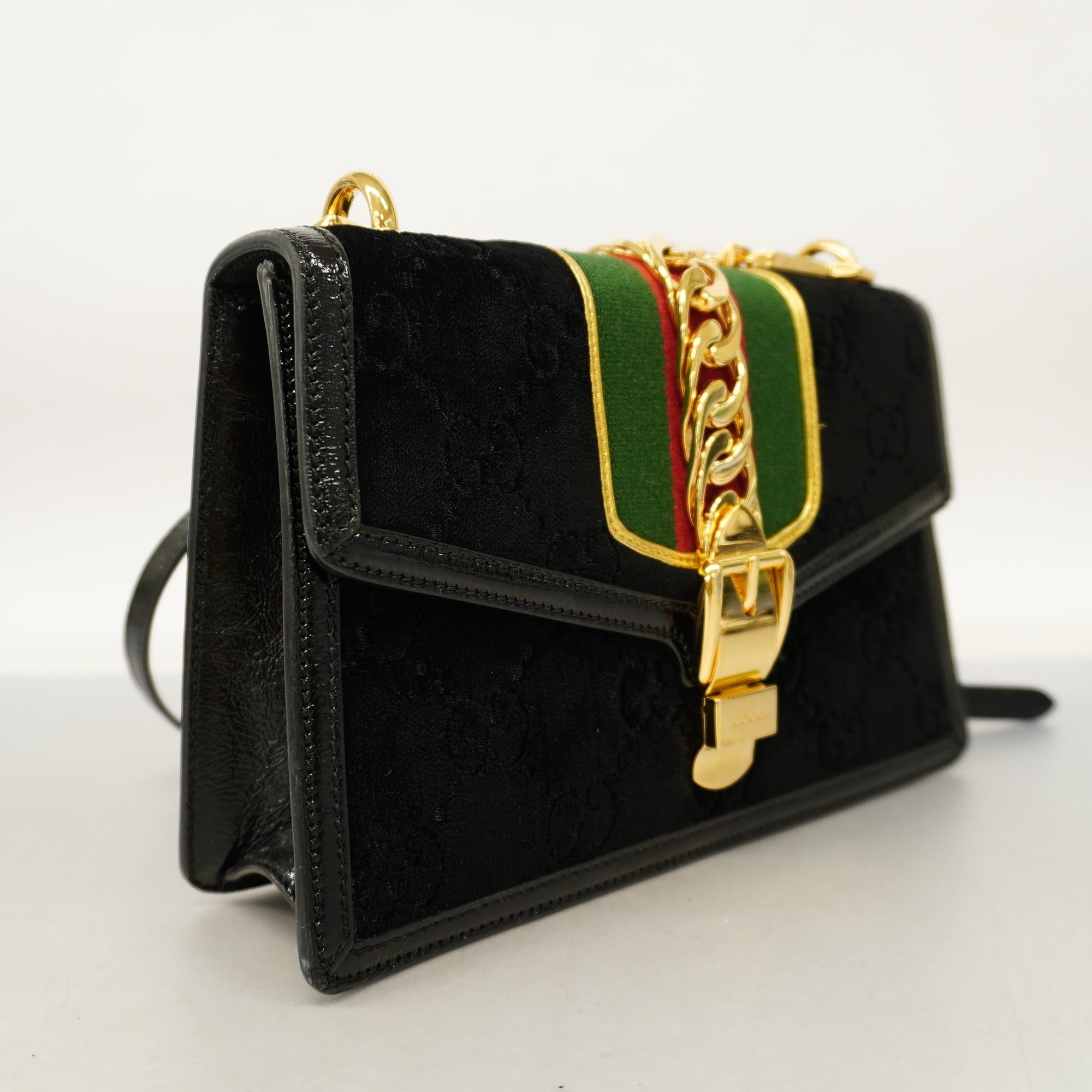 GUCCI  Sylvie 524405 Women's Shoulder Bag Black