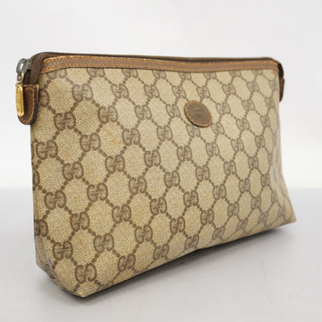 GUCCI  156 01 045 Women's GG Supreme Clutch Bag Beige