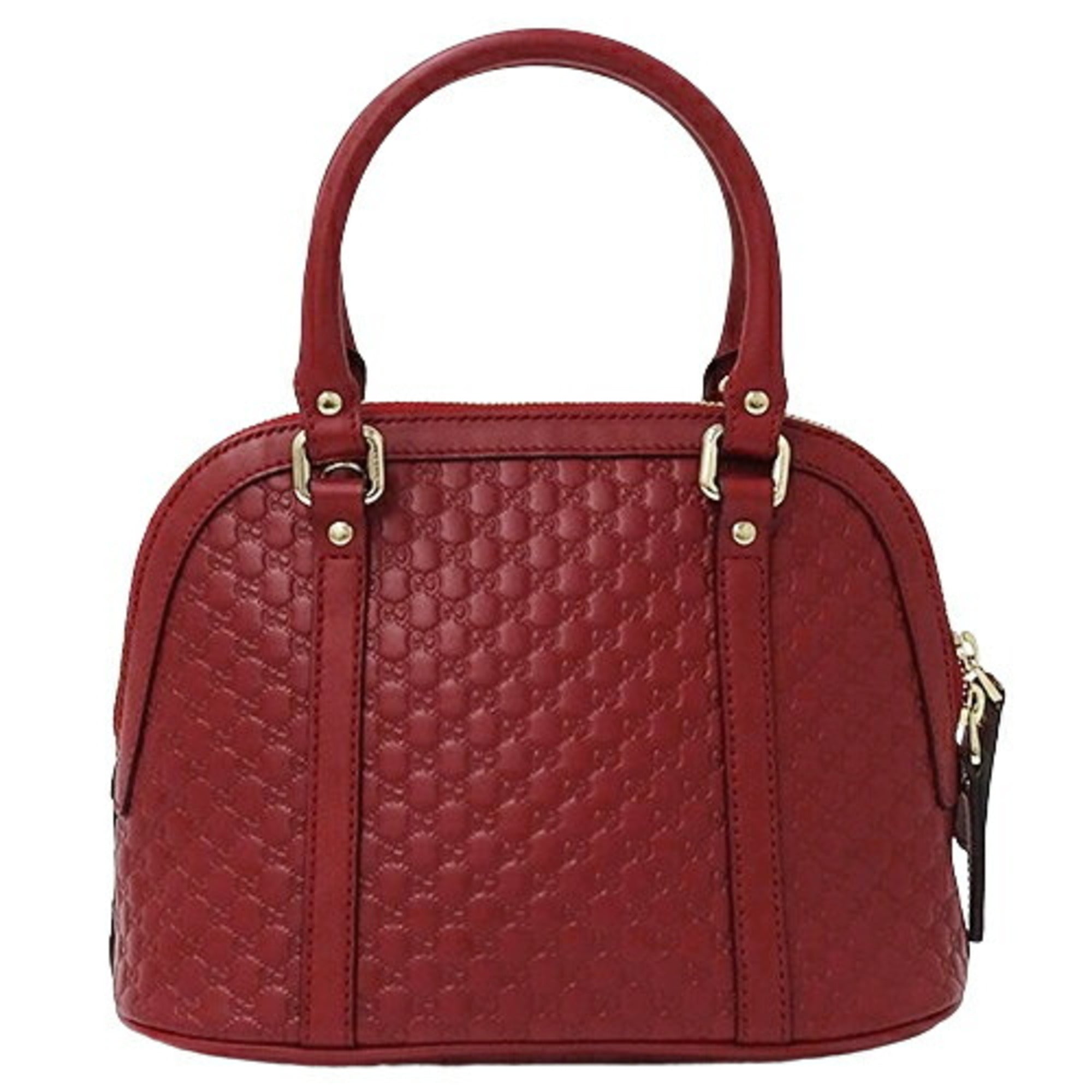 GUCCI Bag Women's Handbag Shoulder 2way Micro GG Shima Leather Red Crossbody