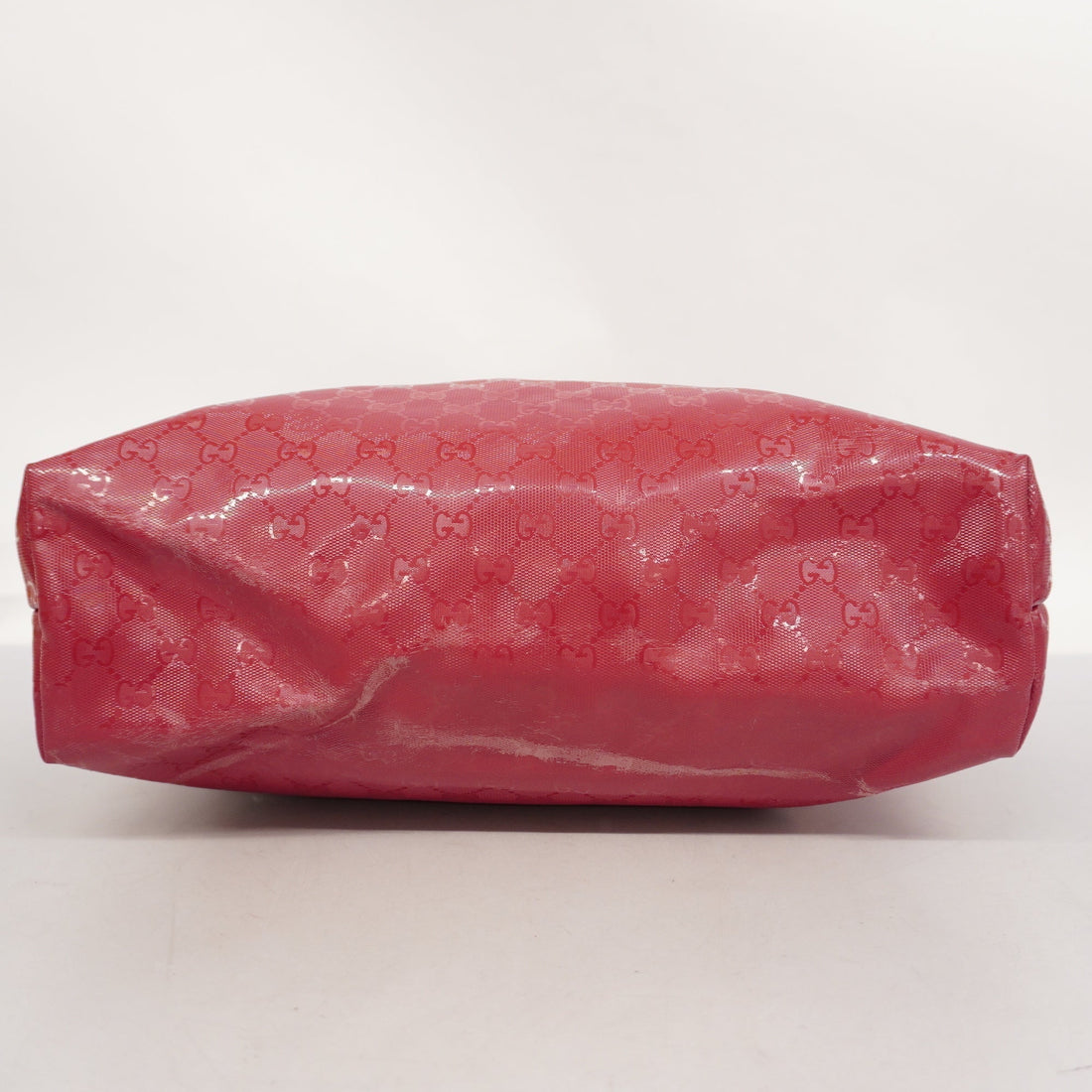 GUCCI  GG Imprime 211137 Women's Leather Tote Bag Red Color