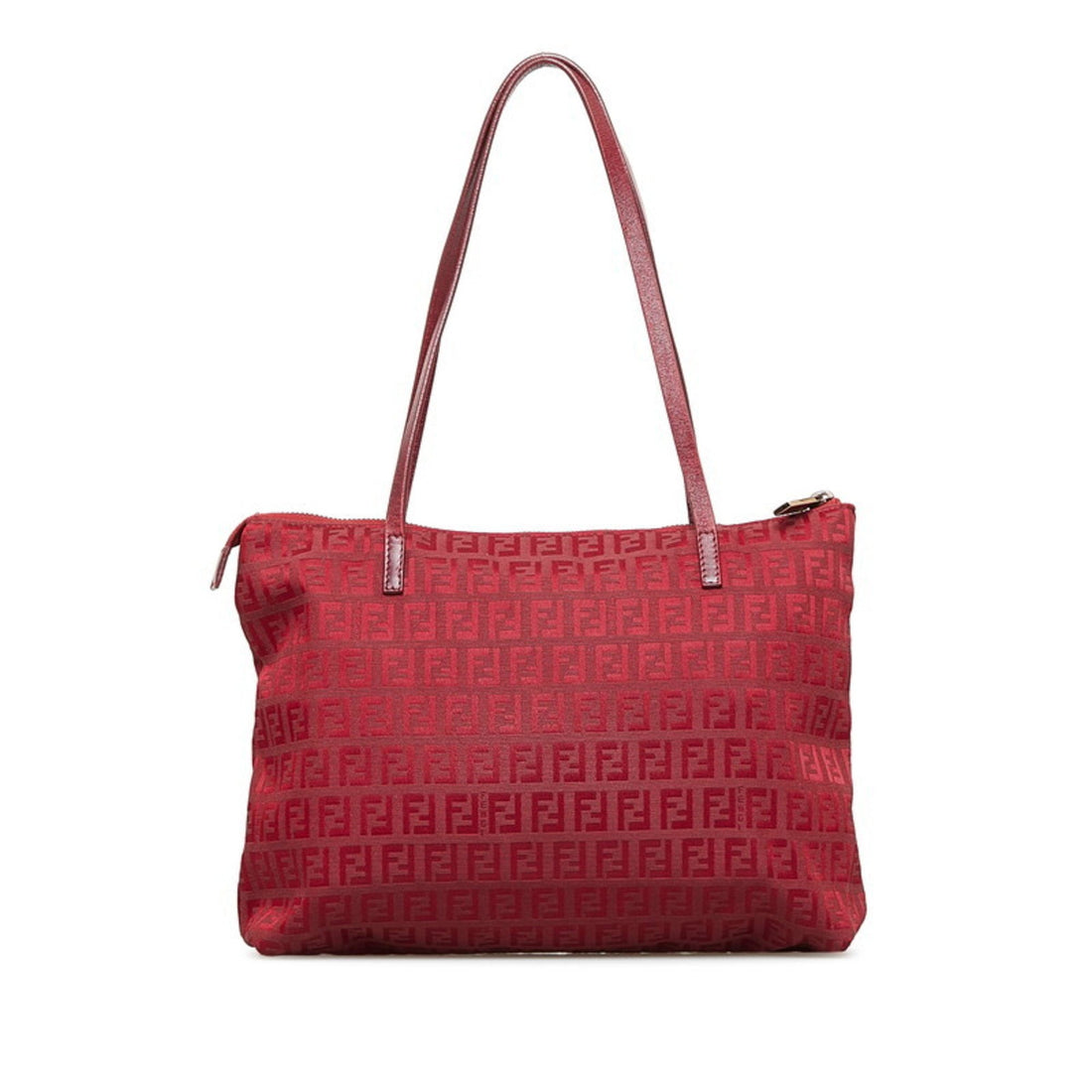 FENDI Zucchino handbag tote bag 8BH022 red canvas leather ladies