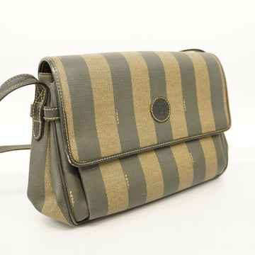 FENDIAuth  Pequin Shoulder Bag Women's Leather,PVC Shoulder Bag Black,Brown