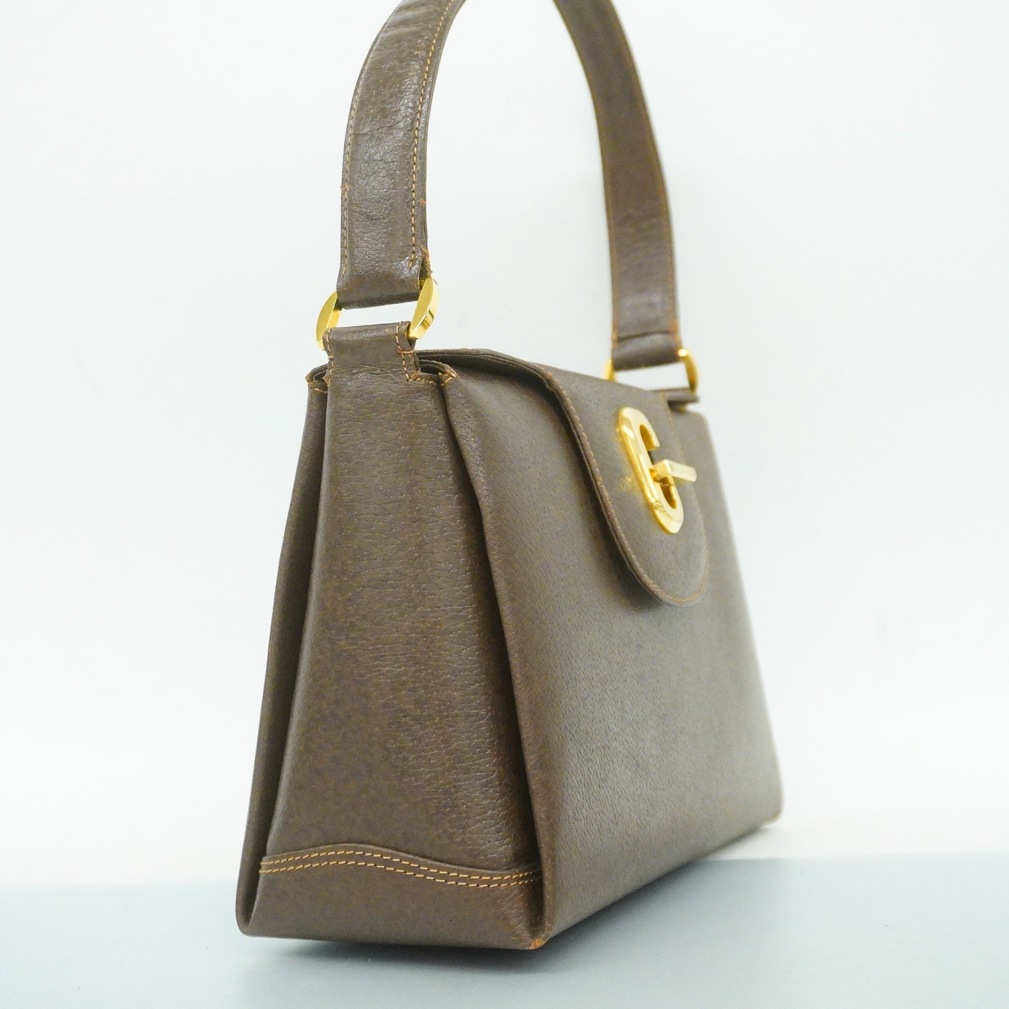 GUCCI  Handbag Women's Leather Handbag Brown