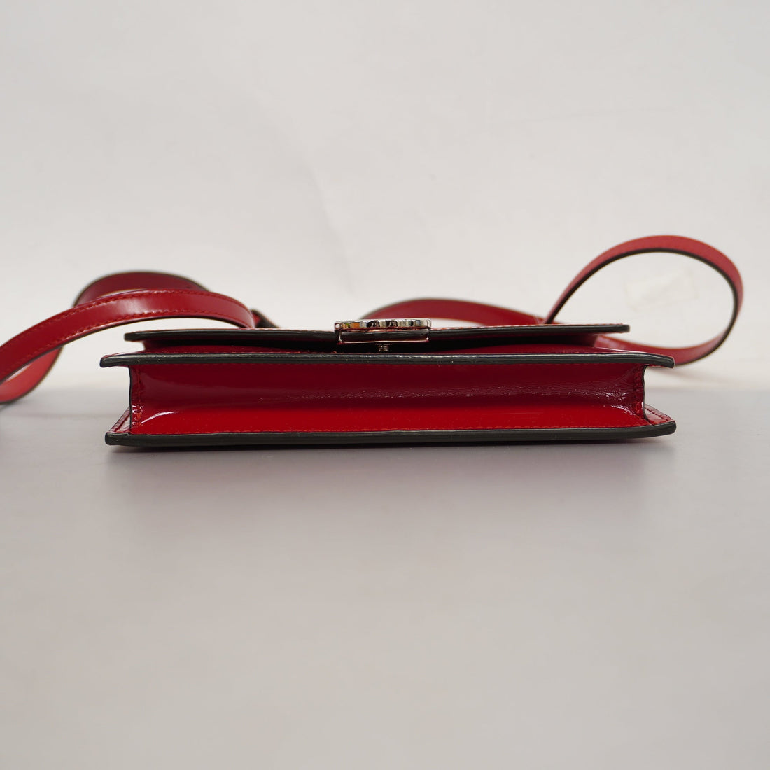 GUCCI  Interlocking G 510304 Women's Leather Shoulder Bag Red Color