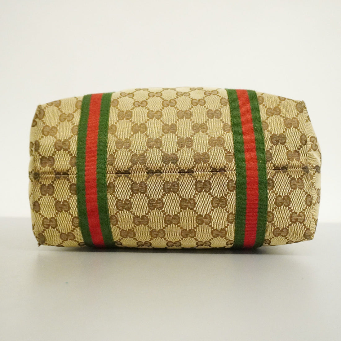 GUCCI  Sherry Line 137396 Women's GG Canvas,Leather Tote Bag Beige,Brown