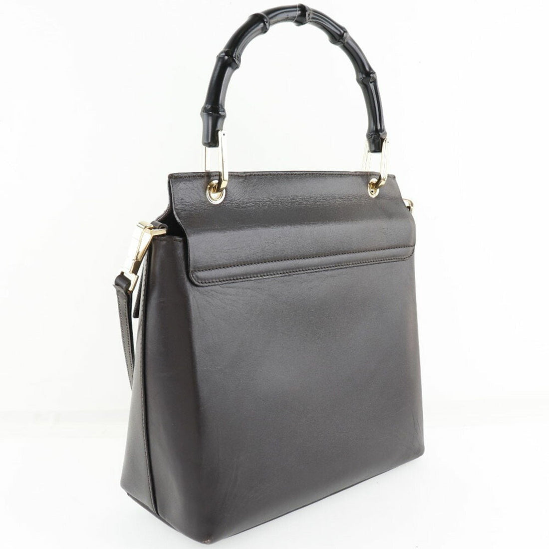 Gucci Bamboo 2WAY Shoulder 001 1887 Calf Brown Ladies Handbag