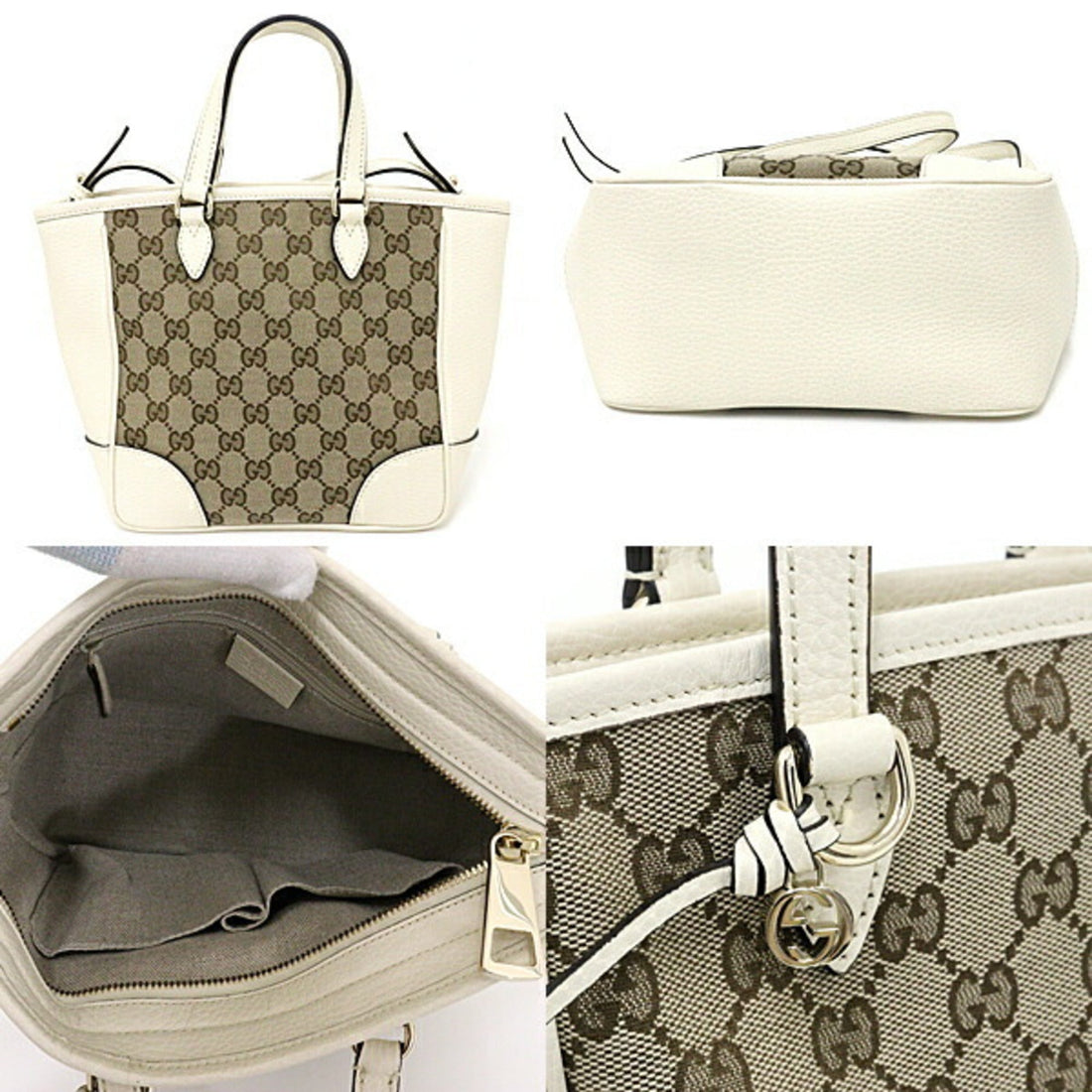 GUCCI bag handbag shoulder GG canvas 449241 white beige