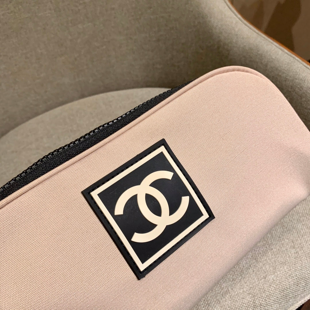 CHANEL SPORT LINE CLUTCH BAG 26 PASTEL PINK CANVAS