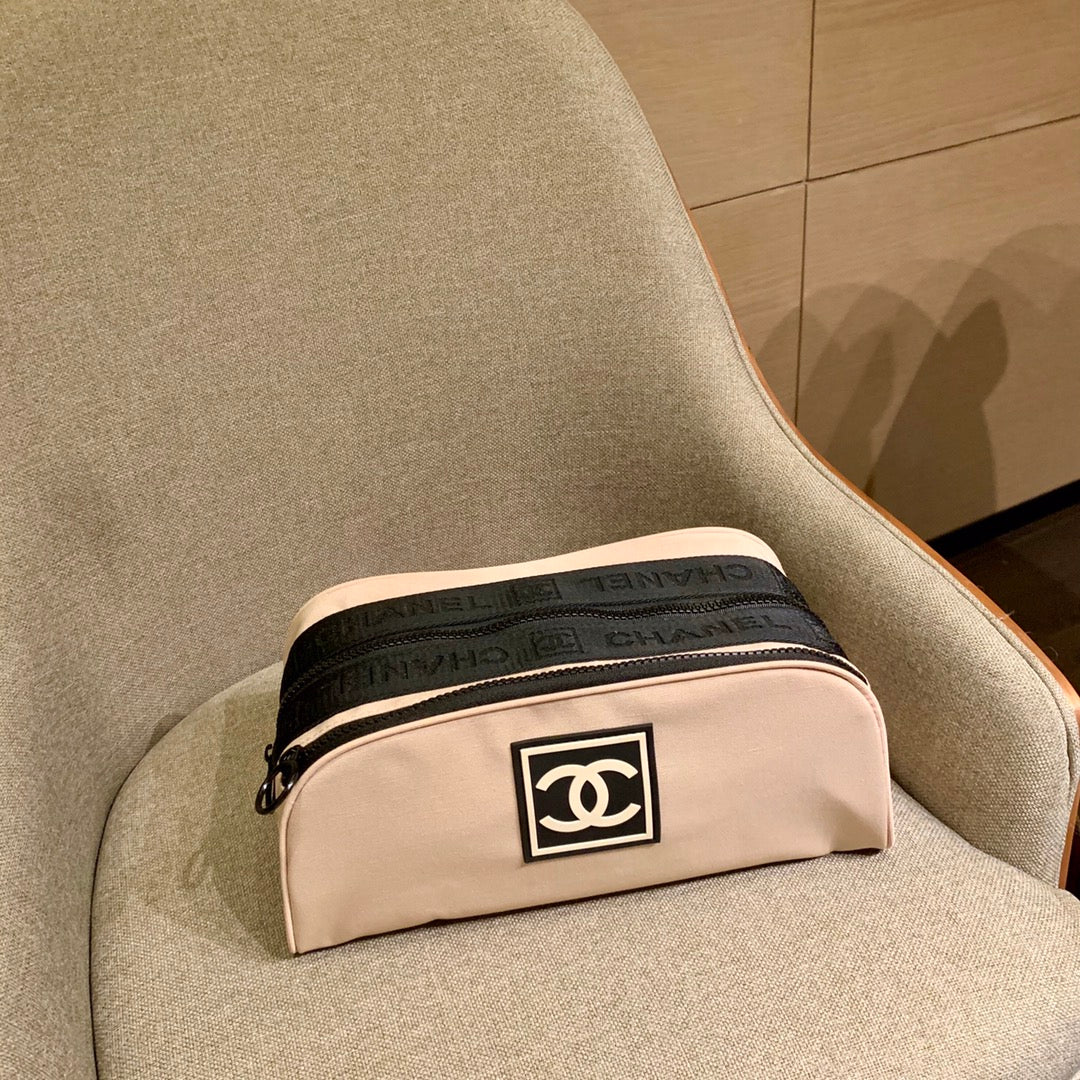 CHANEL SPORT LINE CLUTCH BAG 26 PASTEL PINK CANVAS