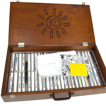 FENDI Wooden Trunk and Baguette Hand Bag Set Brown White 03594