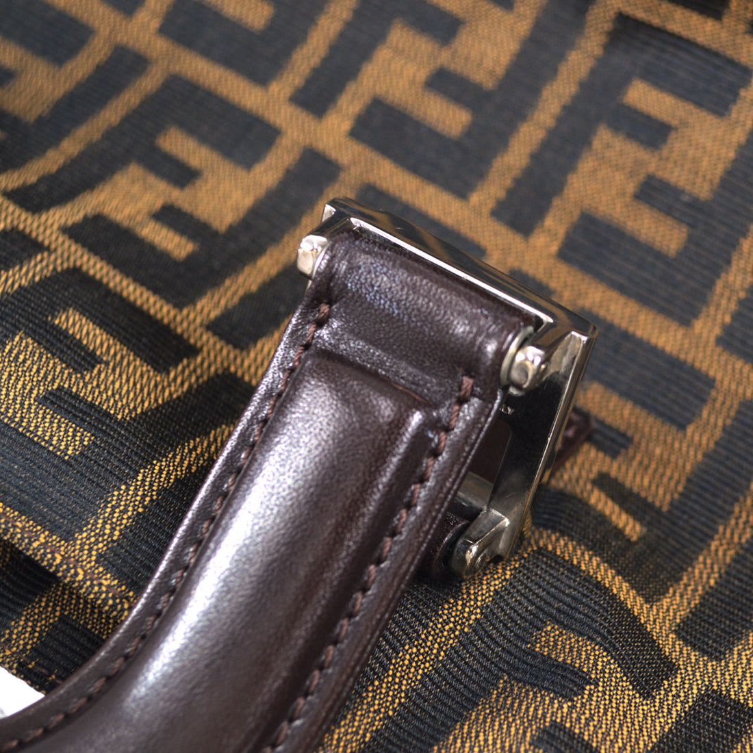 FENDI Zucca Tote Handbag Brown 96410