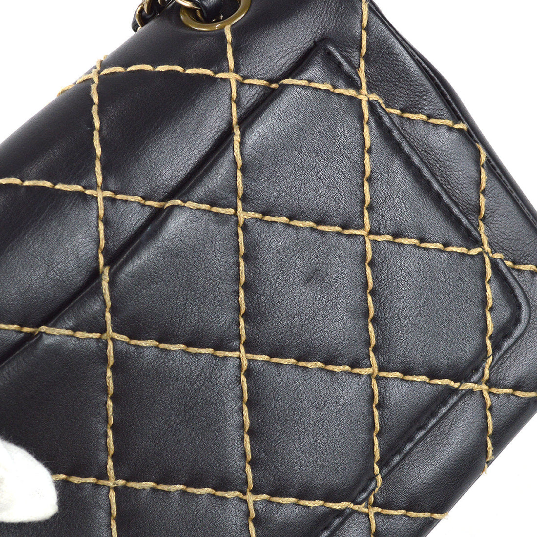 Chanel Wild Stitch Straight Flap Chain Shoulder Bag Calfskin