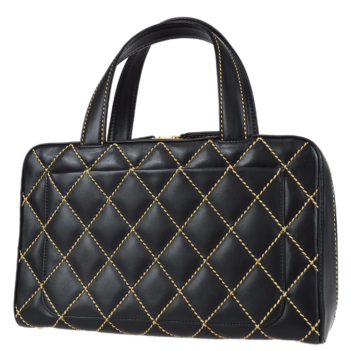 Chanel Wild Stitch Handbag Black Calfskin