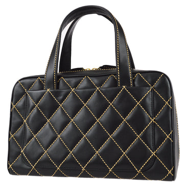 Chanel Wild Stitch Handbag Black Calfskin