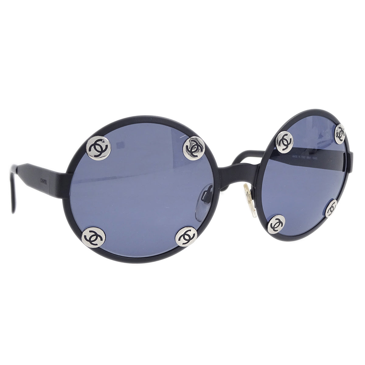 Chanel Black Round Sunglasses Eyewear