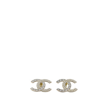 Chanel Pearl & Crystal CC Logo Earring
