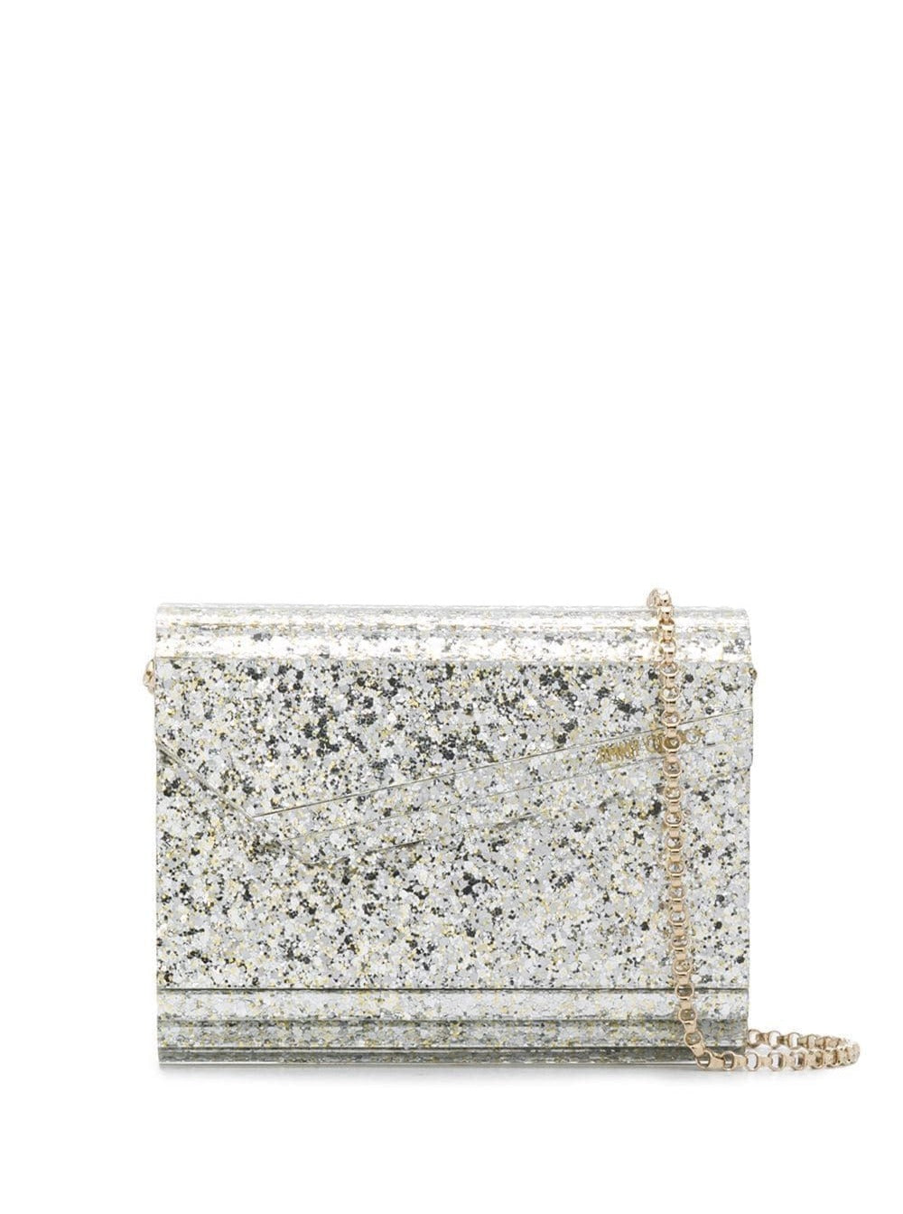 Jimmy Choo Women 'Candy' Champagne Clutch Bag With All-Over Coarse Glitter In Acrylic Woman Jimmy Choo